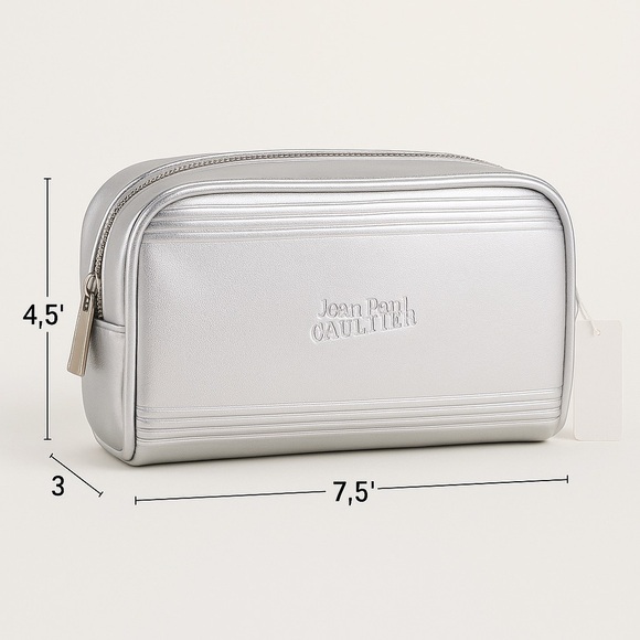 Jean Paul Gaultier Metallic Silver Cosmetic Pouch - Picture 2 of 13